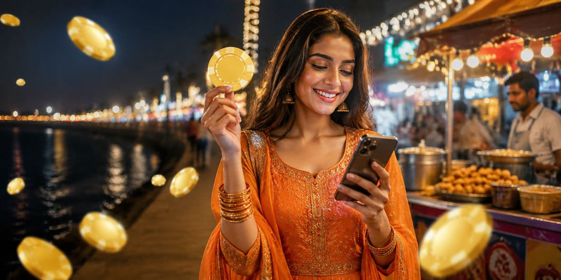 Delhi night market scene evoking excitement in mobile Andar Bahar play