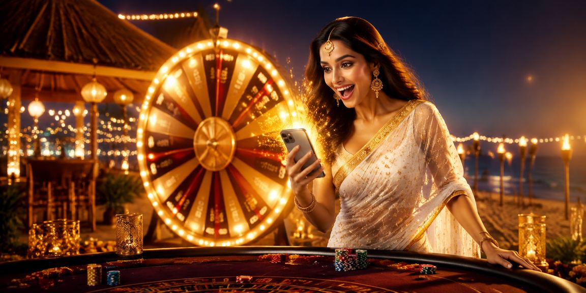A player enjoying roulette game in colorful saree in Goa